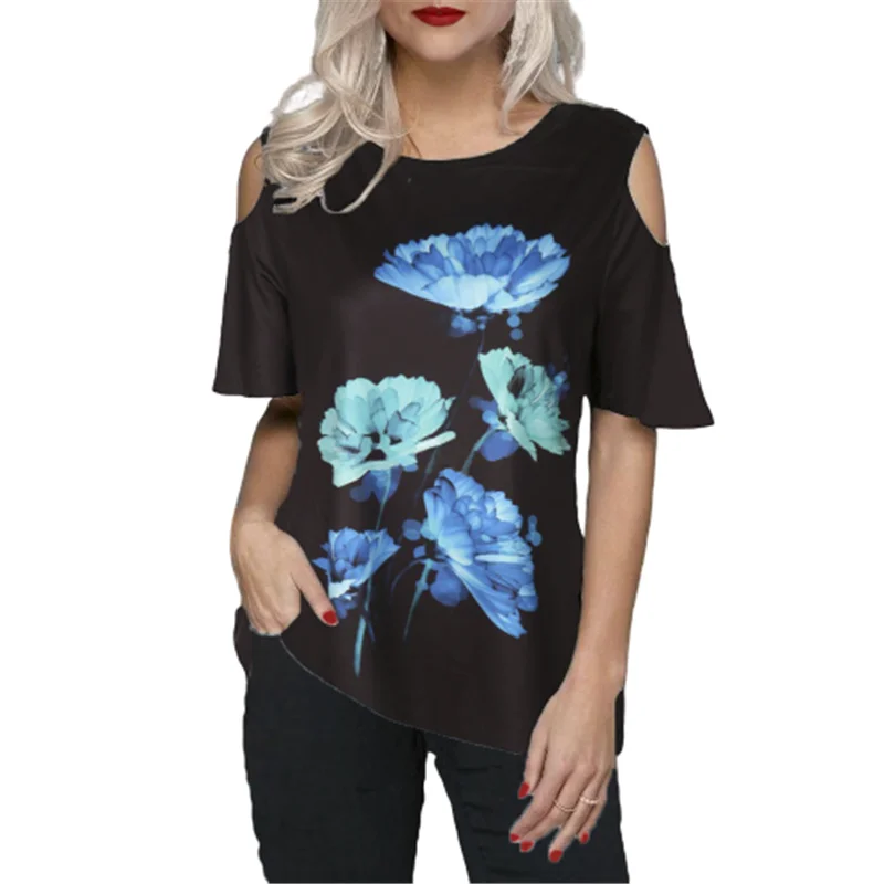 2020 Summer T-shirts 5XL Plus Size Women Fashion O Neck Off Shoulder 3D Floral Print Tees Casual Loose Short Sleeve Female Tops
2020 Summer T-shirts 5XL Plus Size Women Fashion O Neck Off Shoulder 3D Floral Print Tees Casual Loose Short Sleeve Female Tops