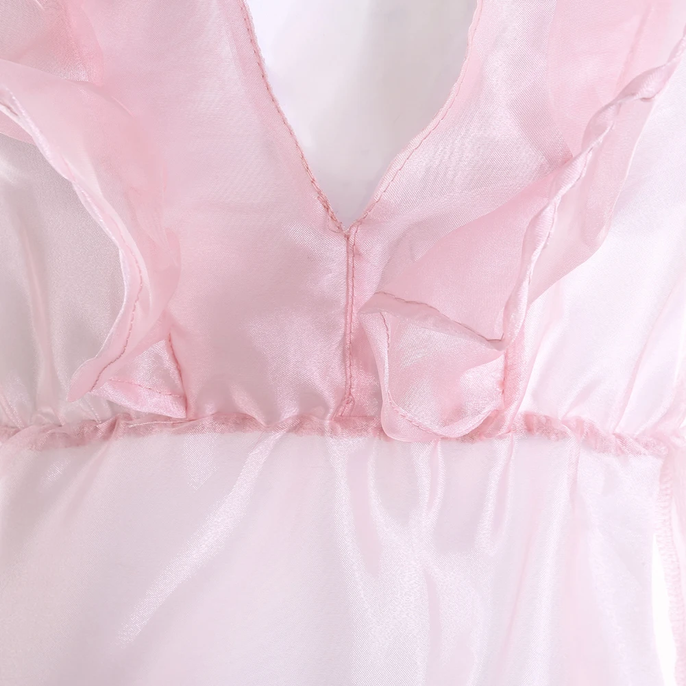 Mesh Sheer Blouse SummerWomen Sexy Deep V-Neck See-through Sleeveless Ruffles Pink Shirts Tops Shirts
Mesh Sheer Blouse SummerWomen Sexy Deep V-Neck See-through Sleeveless Ruffles Pink Shirts Tops Shirts