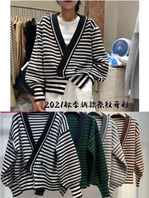 Женский вязаный жакет в Корейском стиле ретро необычный свободный открытый 
Женский вязаный жакет в Корейском стиле ретро необычный свободный открытый