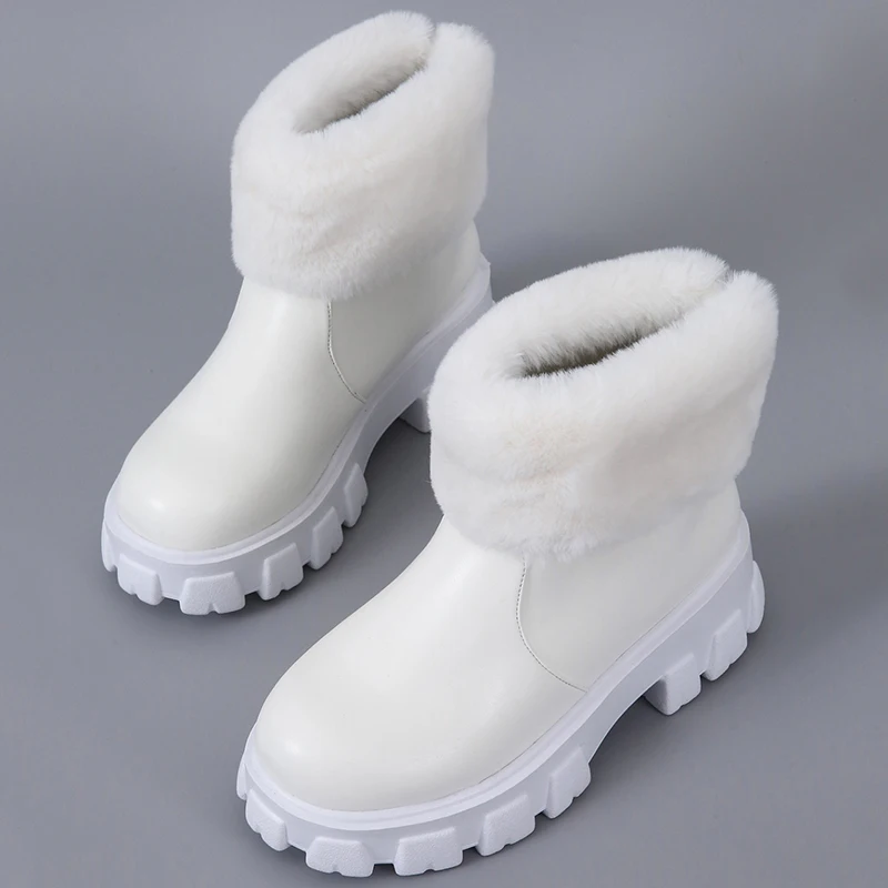 Women's Furry Ankle Boots Plus Velvet Warmth Platform Ladylike Style Snow Boots 2021 New Waterproof Casual Outdoor Winter Boots
Women's Furry Ankle Boots Plus Velvet Warmth Platform Ladylike Style Snow Boots 2021 New Waterproof Casual Outdoor Winter Boots