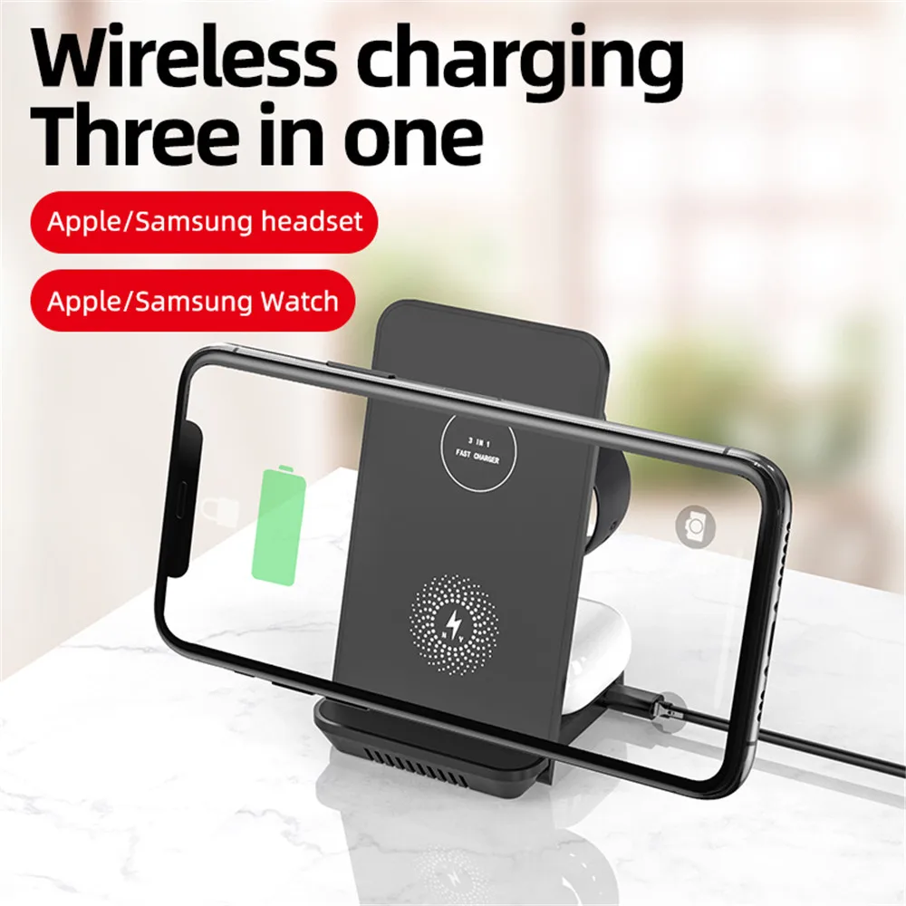 Original HY-18 15W Stand Wireless Charger 3 in 1 Quick Charger for iPhone 11 pro/XR/Xs Max Samsung for Apple Watch 5 4 3 Airpods
Original HY-18 15W Stand Wireless Charger 3 in 1 Quick Charger for iPhone 11 pro/XR/Xs Max Samsung for Apple Watch 5 4 3 Airpods