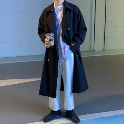 han Men's autumn and winter windbreaker jacket trend double-breasted over the knee British coat
han Men's autumn and winter windbreaker jacket trend double-breasted over the knee British coat
