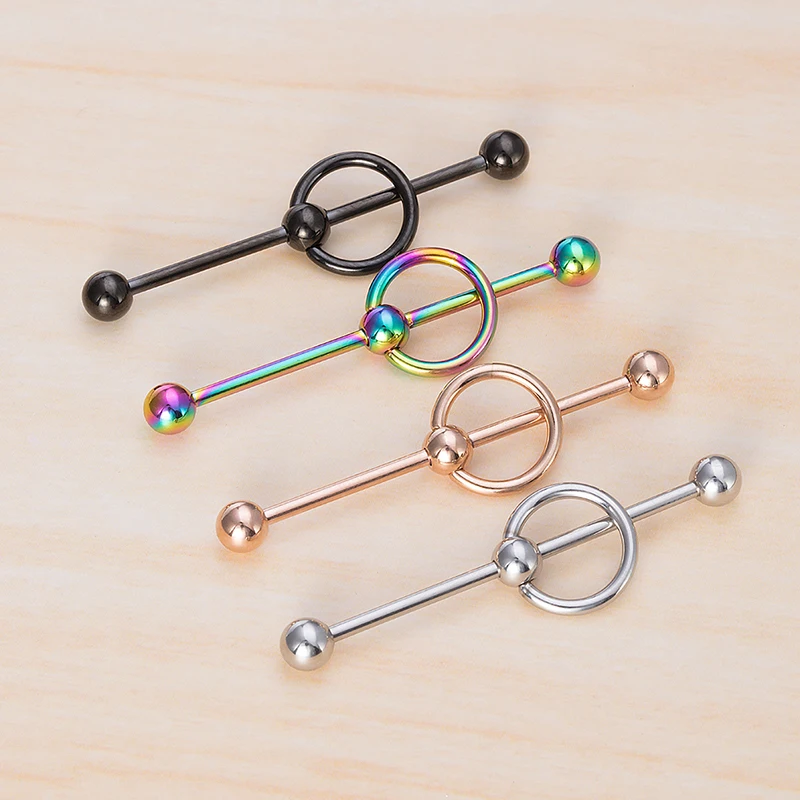 1pc Stainless Steel Industrial Barbell Cartilage Earring Piercing BCR Long Ear Stud Helix Tragus for Women Men Body Jewelry 14G 
1pc Stainless Steel Industrial Barbell Cartilage Earring Piercing BCR Long Ear Stud Helix Tragus for Women Men Body Jewelry 14G