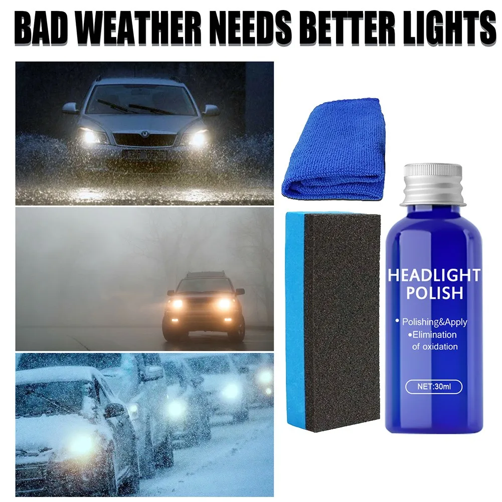 30ML Car Headlight Repair Maintenance Fluid Retreading Agent + Sponge + Cloth Headlight Repair Agent
30ML Car Headlight Repair Maintenance Fluid Retreading Agent + Sponge + Cloth Headlight Repair Agent