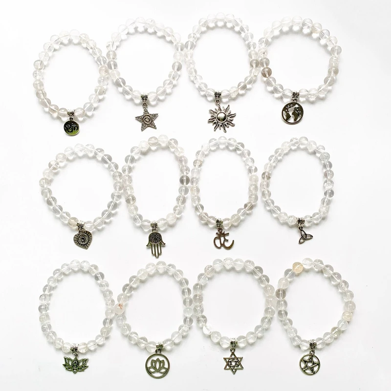 8MM Natural Clear Quartz Stone Bracelet Yoga Healing Tibetan Silver Pendant Charms Bracelet Strand Men Women 1pc Dropship
8MM Natural Clear Quartz Stone Bracelet Yoga Healing Tibetan Silver Pendant Charms Bracelet Strand Men Women 1pc Dropship