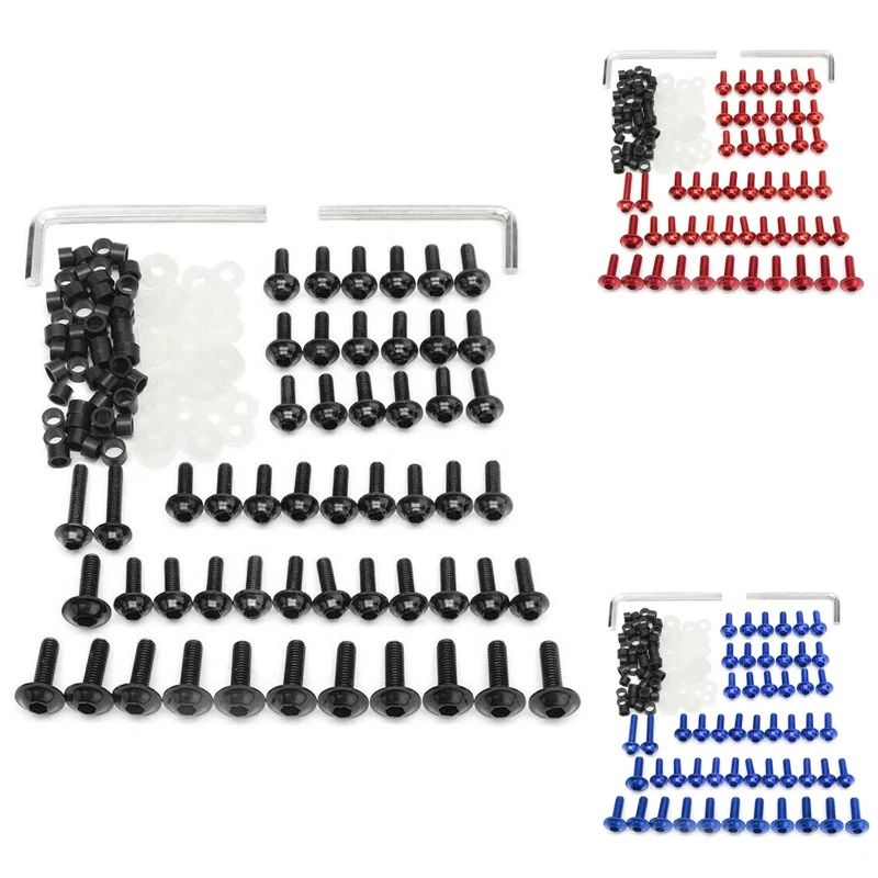 158PCS Universal Motorcycle Fairing Screws Nuts Kit Moto Body Work Bolts Screw for Yamaha YZF R1 R6 R3 2004- 2008
158PCS Universal Motorcycle Fairing Screws Nuts Kit Moto Body Work Bolts Screw for Yamaha YZF R1 R6 R3 2004- 2008