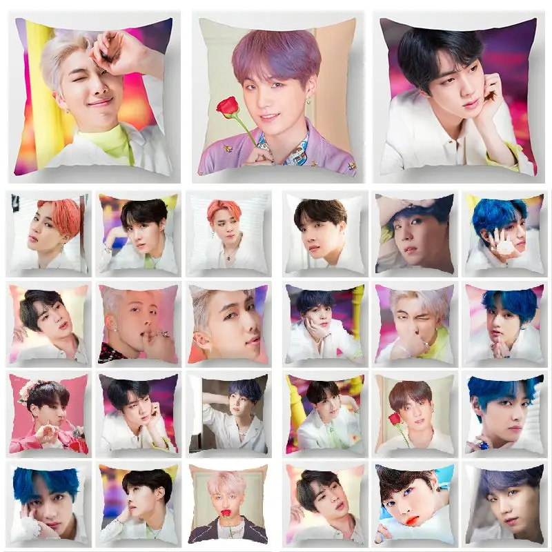 Kpop Print Designer Pillow Case JK SUGA JINMIN Cushion Cover JIN V Square One Side Poszewki Na Poduszki Pillowcase Home Decor
Kpop Print Designer Pillow Case JK SUGA JINMIN Cushion Cover JIN V Square One Side Poszewki Na Poduszki Pillowcase Home Decor