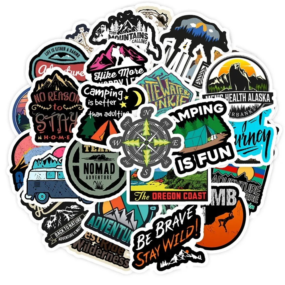 50 PCS Camping Travel Stickers Wilderness Adventure Outdoor Landscape Waterproof Decal Sticker to DIY Suitcase Laptop Motor Car
50 PCS Camping Travel Stickers Wilderness Adventure Outdoor Landscape Waterproof Decal Sticker to DIY Suitcase Laptop Motor Car