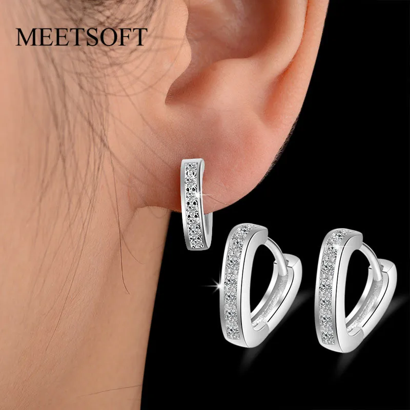 MEETSOFT Classic 925 Sterling Silver geometry Zircon Hoop Earrings for Women Anniversary Jewelry Accessory wholesale Gift
MEETSOFT Classic 925 Sterling Silver geometry Zircon Hoop Earrings for Women Anniversary Jewelry Accessory wholesale Gift