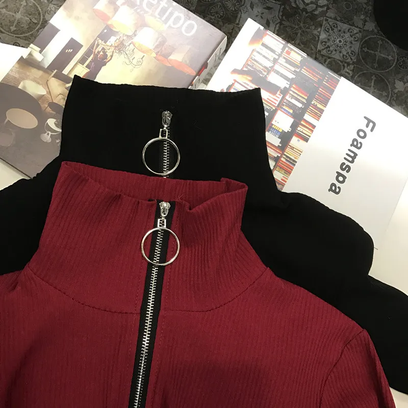 Hong Kong Style All-Matching Ring Zipper Winter Fashionable Long Sleeve Turtleneck Internet Celebrity Bottoming Shirt Female Ins
Hong Kong Style All-Matching Ring Zipper Winter Fashionable Long Sleeve Turtleneck Internet Celebrity Bottoming Shirt Female Ins