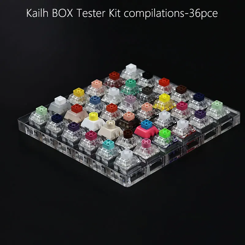 36 switch switches tester with acrylic base blank keycaps for mechanical keyboard kailh TTC greetech box
36 switch switches tester with acrylic base blank keycaps for mechanical keyboard kailh TTC greetech box