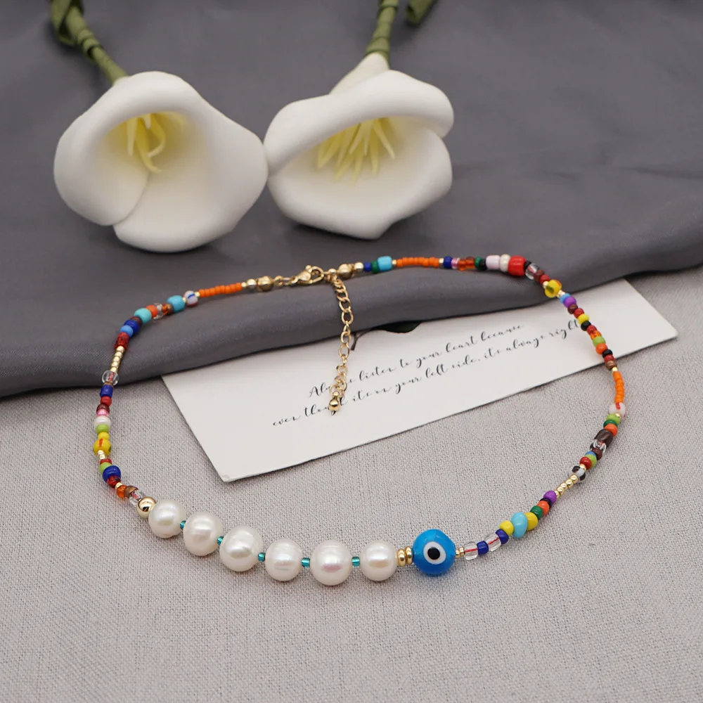 Fashion Fresh Water Pearl Ladies Necklace Spring Summer Street Trend Glass Round Eye Bead Hanging Choker For Women Girl Jewelry
Fashion Fresh Water Pearl Ladies Necklace Spring Summer Street Trend Glass Round Eye Bead Hanging Choker For Women Girl Jewelry