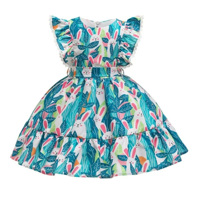 Kids Girls Short Sleeve Casual Skirt Summer Lovely Lake Blue Rabbit Print Princess Dresses Lotus Waist Fashion Dress
Kids Girls Short Sleeve Casual Skirt Summer Lovely Lake Blue Rabbit Print Princess Dresses Lotus Waist Fashion Dress