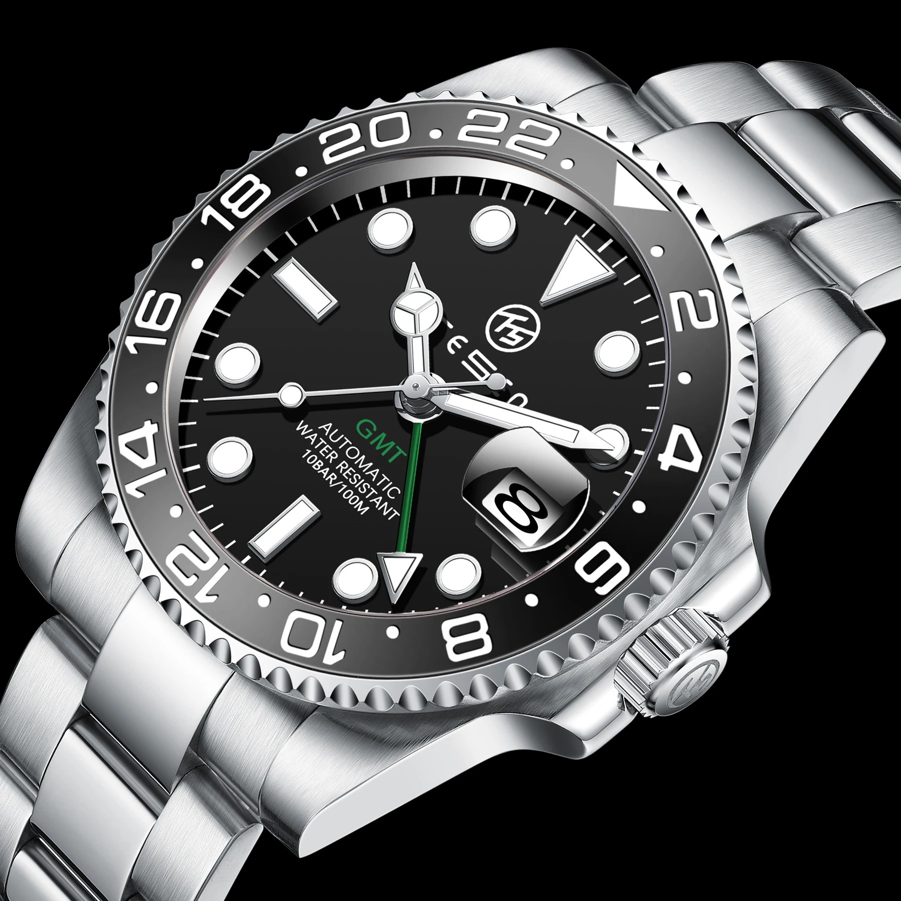 TESEN TOP Luxury Brand Mens Watches Automatic Mechanical Waterproof GMT Watch Men Luminous 316L Stainless Steel Wristwatch
TESEN TOP Luxury Brand Mens Watches Automatic Mechanical Waterproof GMT Watch Men Luminous 316L Stainless Steel Wristwatch