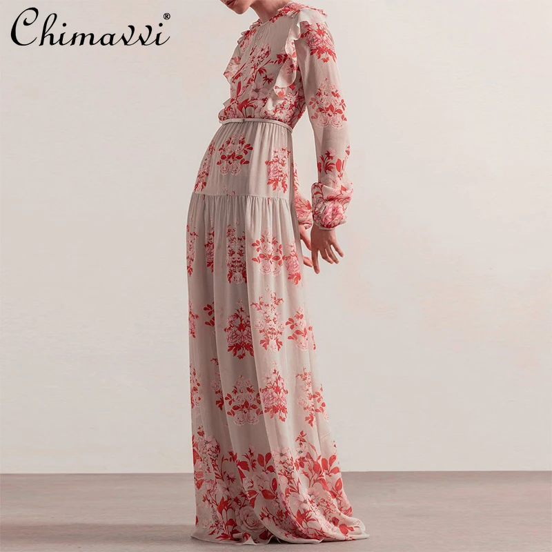 High-End Floral Dress 2021Women's Clothing Long Sleeve Sun Protection Large Swing Chiffon Dress High Waist Slim Elegant Dress
High-End Floral Dress 2021Women's Clothing Long Sleeve Sun Protection Large Swing Chiffon Dress High Waist Slim Elegant Dress