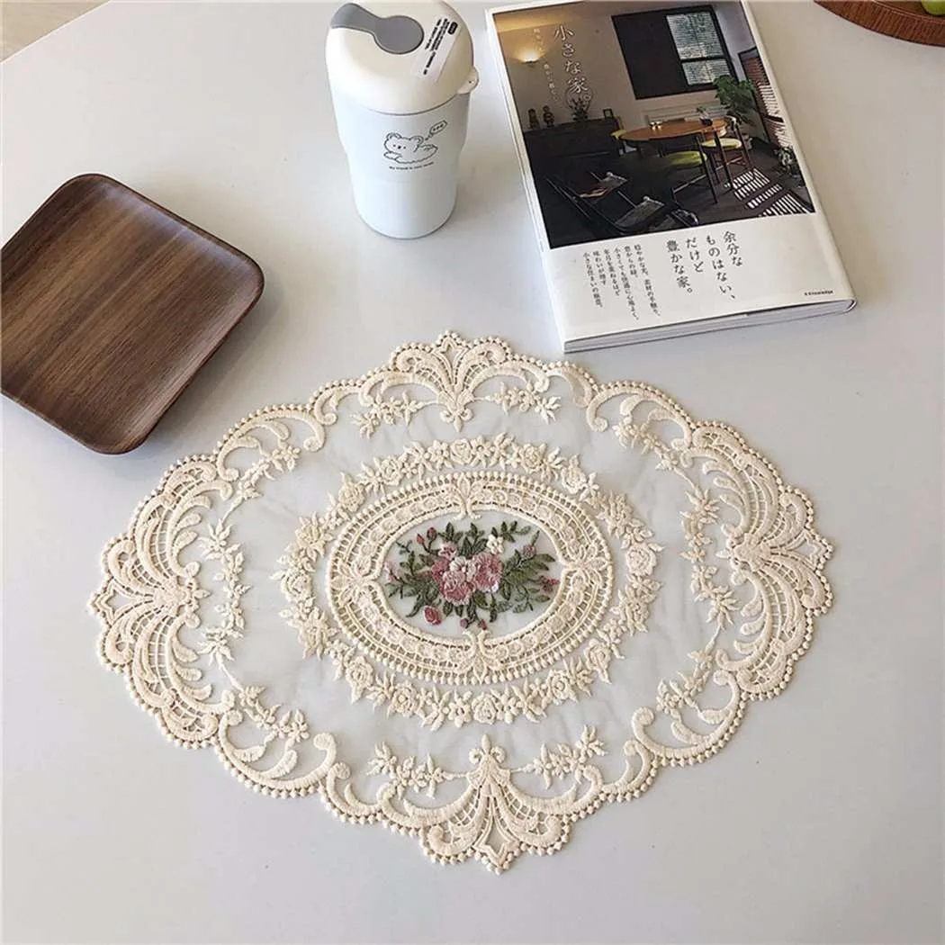 French Lace Embroidered Placemat Decoration Tablecloth Coaster Table Mat Retro Vintage Style Background Cloth Shooting Props
French Lace Embroidered Placemat Decoration Tablecloth Coaster Table Mat Retro Vintage Style Background Cloth Shooting Props