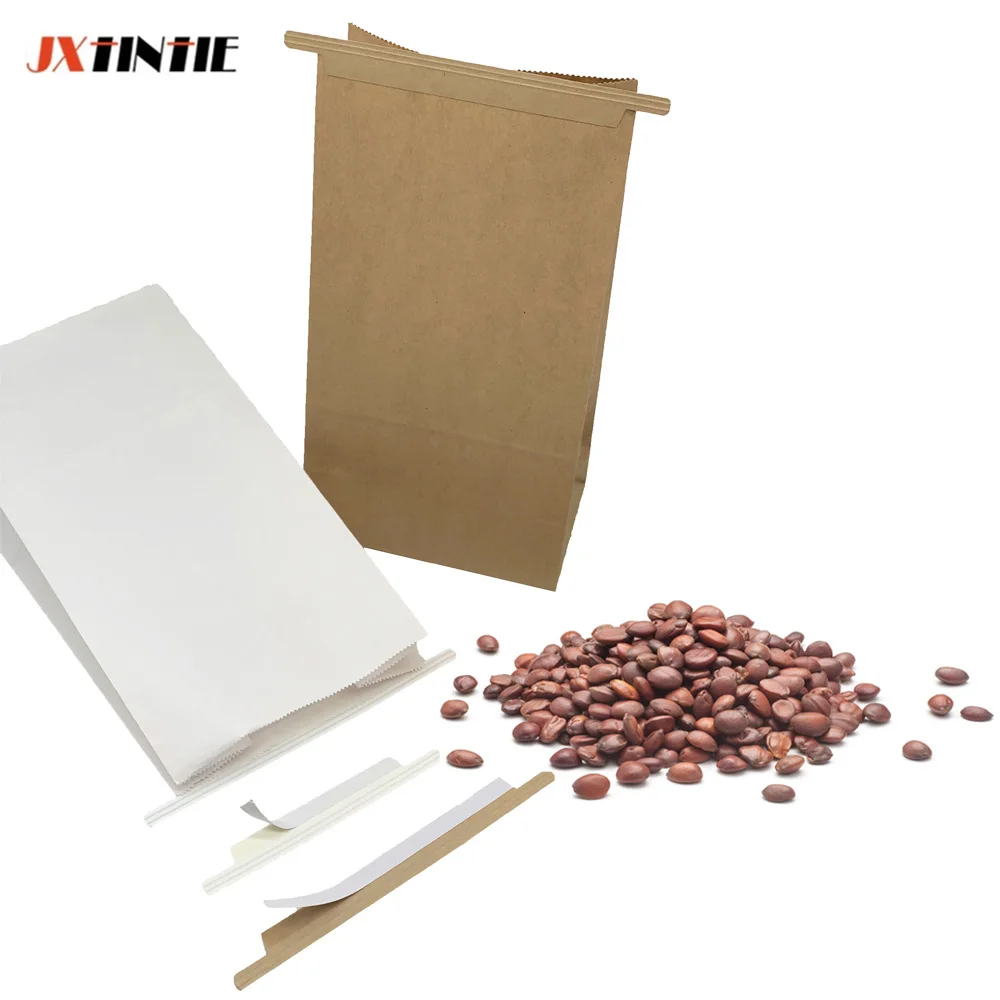 

500Pcs 12CM/4.7" Adhesive Kraft Paper Tin Tie For Coffee Tea Paper Bag Twist Ties Candy Bread Packaging Sealing Strip Wire Tie