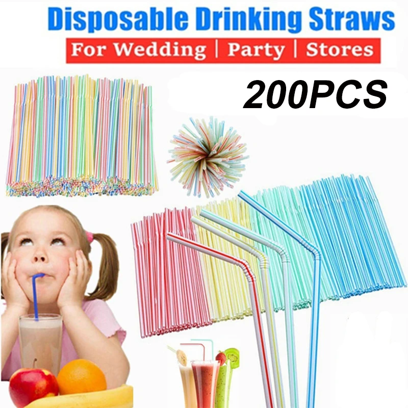 200Pcs Disposable Straws 21cm Long Multi-Color Striped Drinking Straws Birthday Celebration Party Supplies
200Pcs Disposable Straws 21cm Long Multi-Color Striped Drinking Straws Birthday Celebration Party Supplies