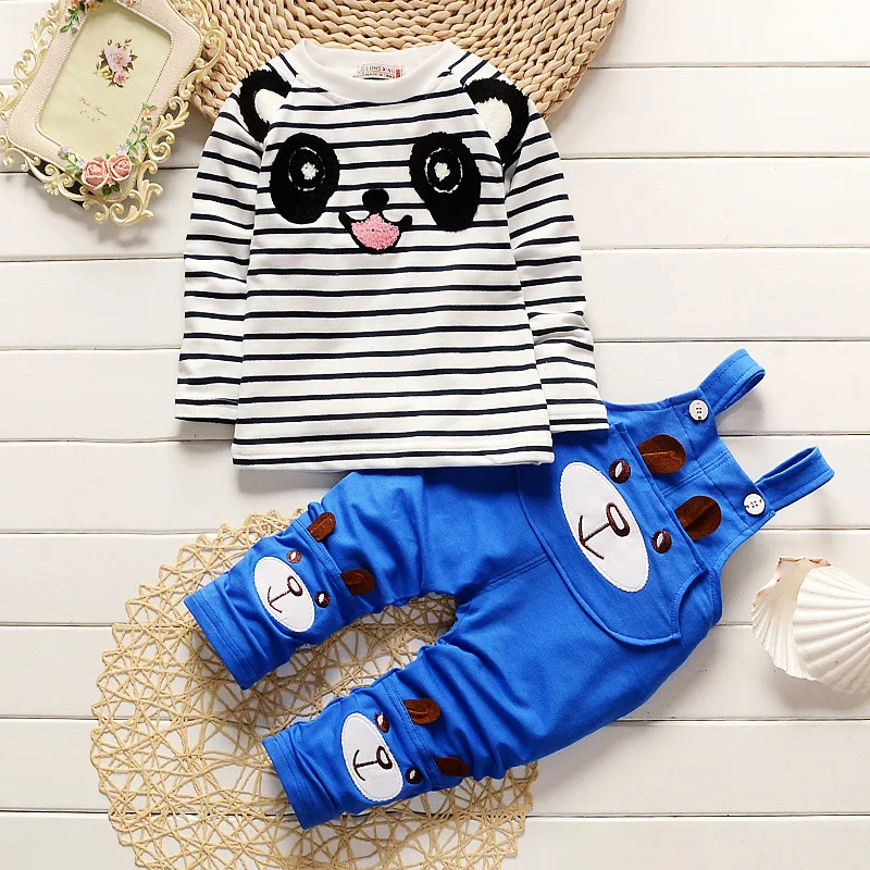 New Kids Clothes Baby Girl Clothes Cotton Cartoon Cute Bear Striped Long Sleeve Tops+Overalls Pants Soft Baby Boy Clothes 0-24M 
New Kids Clothes Baby Girl Clothes Cotton Cartoon Cute Bear Striped Long Sleeve Tops+Overalls Pants Soft Baby Boy Clothes 0-24M