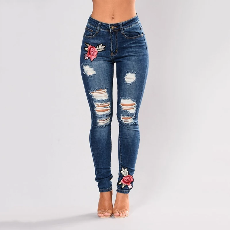 Plus Size Embroidery High Waist Woman Jeans Skinny Casual Vintage Ripped Pants Stretch Pencil Bottom Elastic Denim Trousers
Plus Size Embroidery High Waist Woman Jeans Skinny Casual Vintage Ripped Pants Stretch Pencil Bottom Elastic Denim Trousers