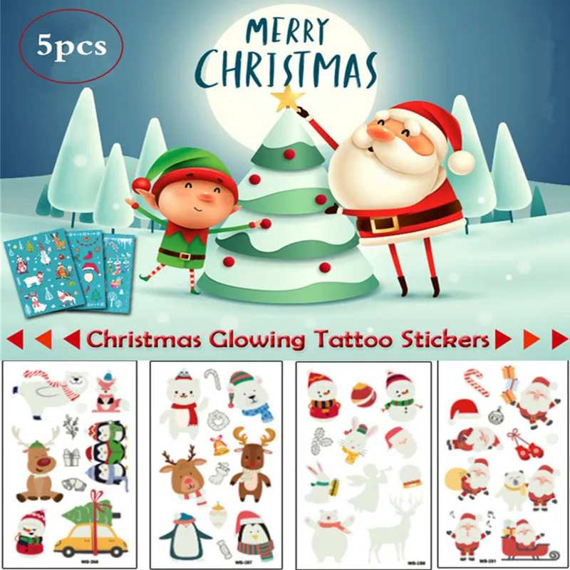 5pcs Luminous Cartoon Children Make Up Tools Waterproof Fake Tattoo Temporary Christmas Tattoo Sticker
5pcs Luminous Cartoon Children Make Up Tools Waterproof Fake Tattoo Temporary Christmas Tattoo Sticker