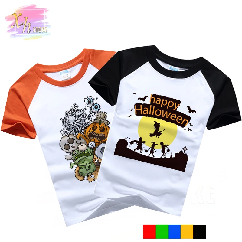 Children's Halloween Costume funny pumpkin personalized print short sleeve T-shirt boys and girls pure cotton summer top
Children's Halloween Costume funny pumpkin personalized print short sleeve T-shirt boys and girls pure cotton summer top