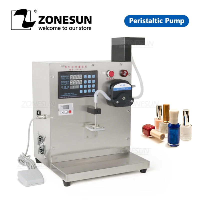 ZONESUN Nail Polish Sachet Filling Machine Cosmetic Liquid Honey Pharmaceutical Pigment Bottle Filler Peristaltic Pump 
ZONESUN Nail Polish Sachet Filling Machine Cosmetic Liquid Honey Pharmaceutical Pigment Bottle Filler Peristaltic Pump