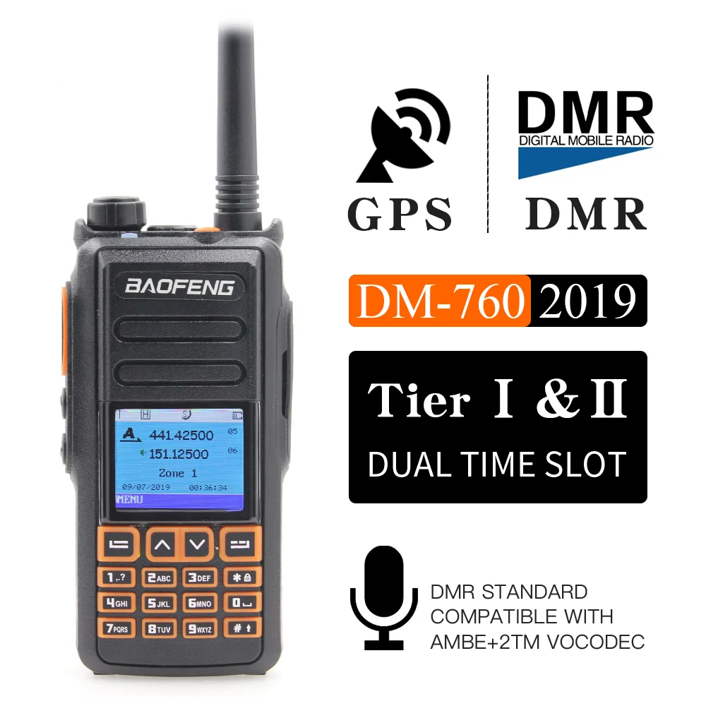 Новинка, Двухдиапазонная цифровая/аналоговая рация BaoFeng UHF VHF Dual Brand DMR DM-760 Tier 1 и 2 с отображением времени и поддержкой GPS
Новинка, Двухдиапазонная цифровая/аналоговая рация BaoFeng UHF VHF Dual Brand DMR DM-760 Tier 1 и 2 с отображением времени и поддержкой GPS