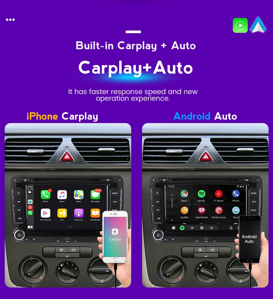 Carplay+Auto Android 11 For Fiat Linea Punto EVO 2012 2013 2014 2015 Auto Radio Stereo GPS Navigation Multimedia Player WIFI BT - купить по