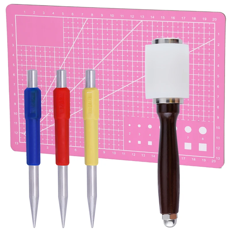 Imazy A5 PVC Cutting Mat With 3 Pcs Center Punching And Leather Hammer Tools For Leather Punching
Imazy A5 PVC Cutting Mat With 3 Pcs Center Punching And Leather Hammer Tools For Leather Punching