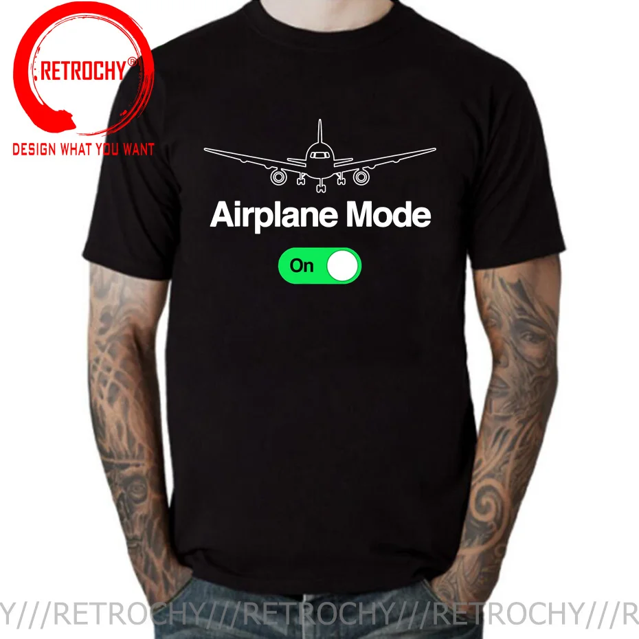 

Pilot Flying Airplane Mode On T Shirt Men Novelty How Planes Fly Engineer T Shirts man Hi Street Aviation Pilot Airplane T-shirt