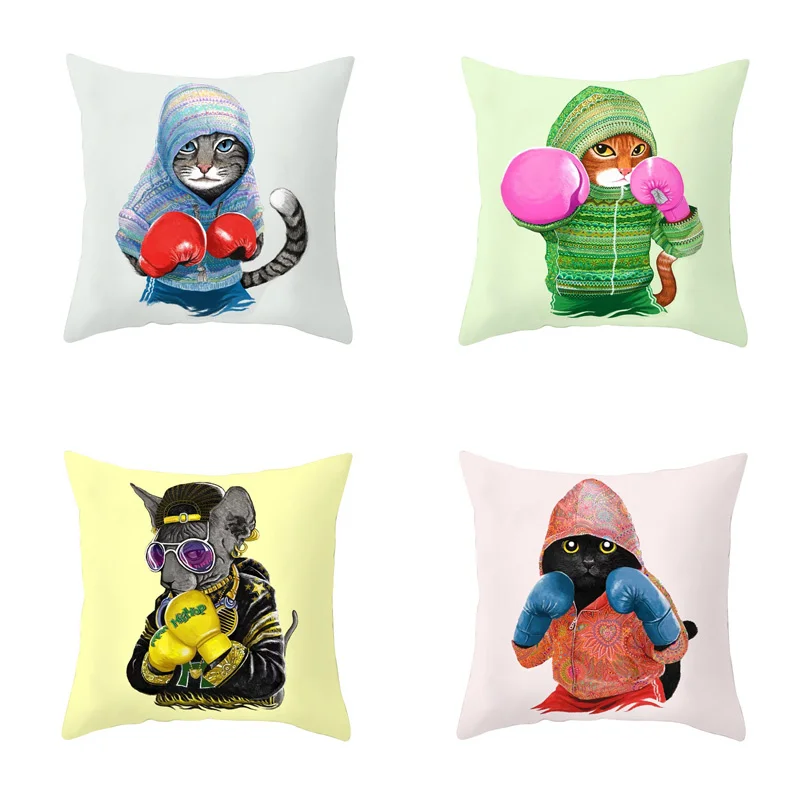 Cartoon Boxing Cat Cushion Cover Creative Cute Cat Pillow Case For Sofa Decorative Pillowcase Home Textiles Animal Funda Cojin
Cartoon Boxing Cat Cushion Cover Creative Cute Cat Pillow Case For Sofa Decorative Pillowcase Home Textiles Animal Funda Cojin