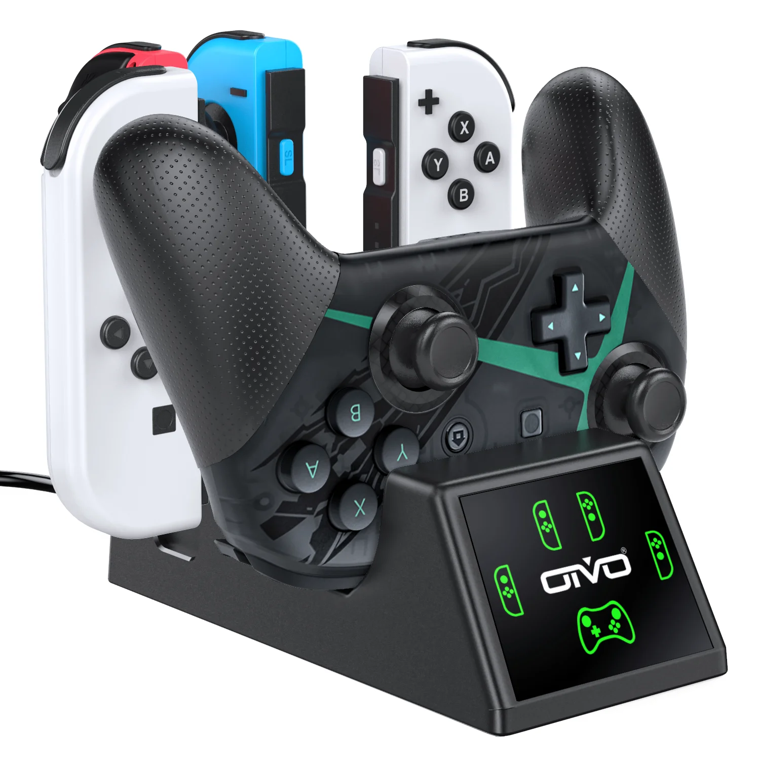 LED Indicators NEW 5 In 1 Controller Charging Dock Stand for Nintend Switch Pro & 4 Joypad Charger Charging Station
LED Indicators NEW 5 In 1 Controller Charging Dock Stand for Nintend Switch Pro & 4 Joypad Charger Charging Station