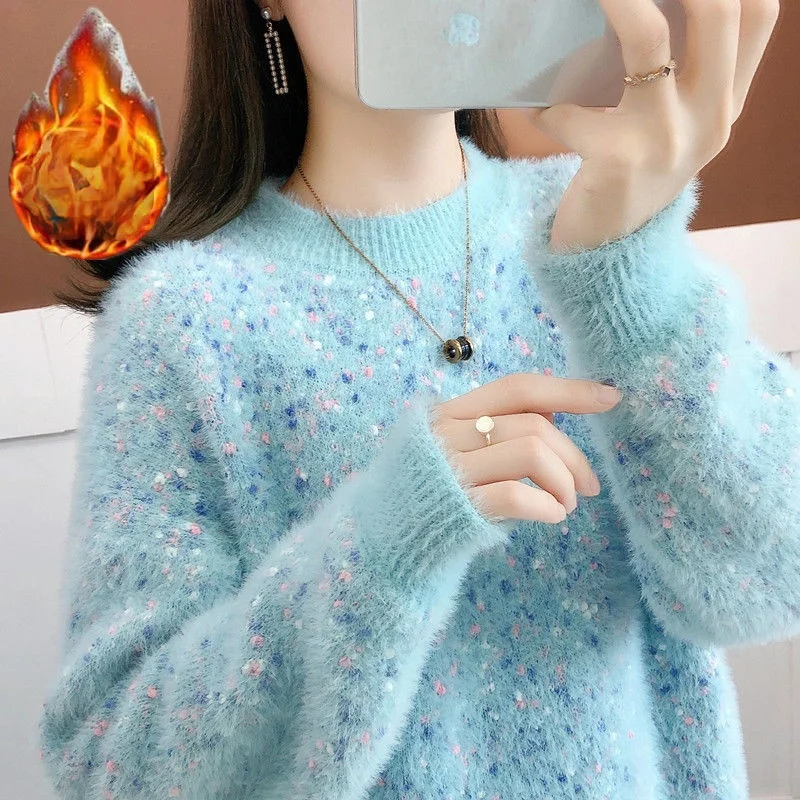 Sweater Women Round Neck Winter Jumper Thick Sweaters Imitated Mink Wool Sweater Ladies Pullover Women Clothes Femme Mujer Y186
Sweater Women Round Neck Winter Jumper Thick Sweaters Imitated Mink Wool Sweater Ladies Pullover Women Clothes Femme Mujer Y186