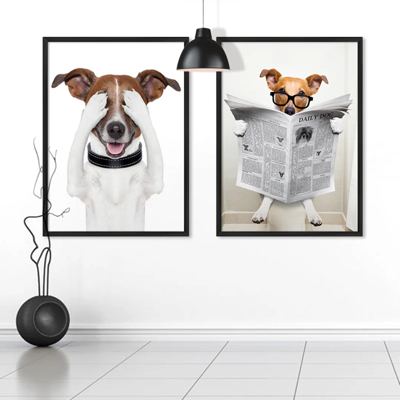 Sit On The Toilet Cute Dog Nordic Style Canvas Poster Bathroom Decor Adorable Animal HD Spray Painting Wall Art Picture
Sit On The Toilet Cute Dog Nordic Style Canvas Poster Bathroom Decor Adorable Animal HD Spray Painting Wall Art Picture