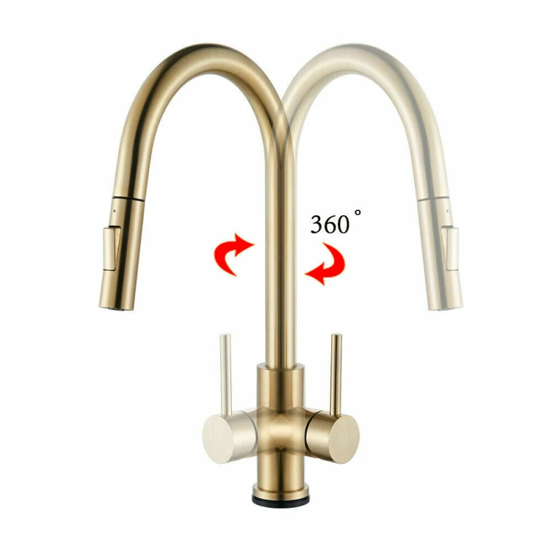 Brushed Gold Kitchen Faucet Pull Out Kitchen Sink Water Tap Single Handle Mixer Tap 360 Rotation Kitchen Shower Faucet New
Brushed Gold Kitchen Faucet Pull Out Kitchen Sink Water Tap Single Handle Mixer Tap 360 Rotation Kitchen Shower Faucet New