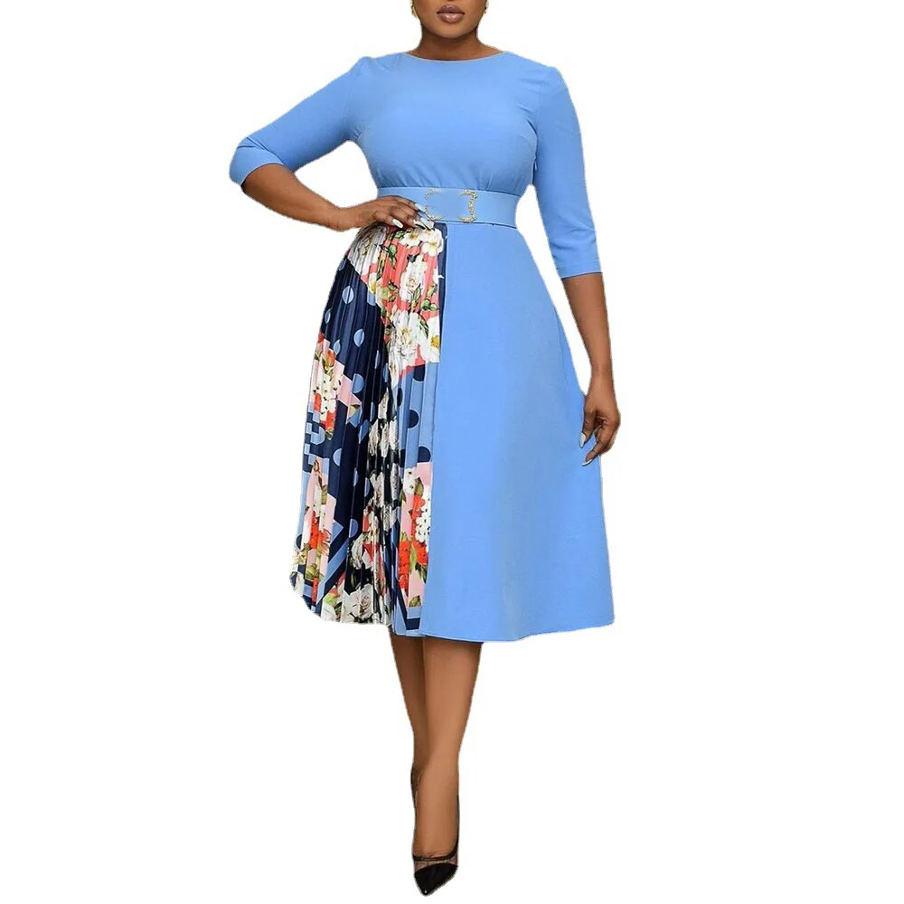 Office Dresses For Ladies 2021 Formal Classy Blue Patchwork Pleated High Waist Mid Calf Elegant Business Work Wear Vestidos New
Office Dresses For Ladies 2021 Formal Classy Blue Patchwork Pleated High Waist Mid Calf Elegant Business Work Wear Vestidos New
