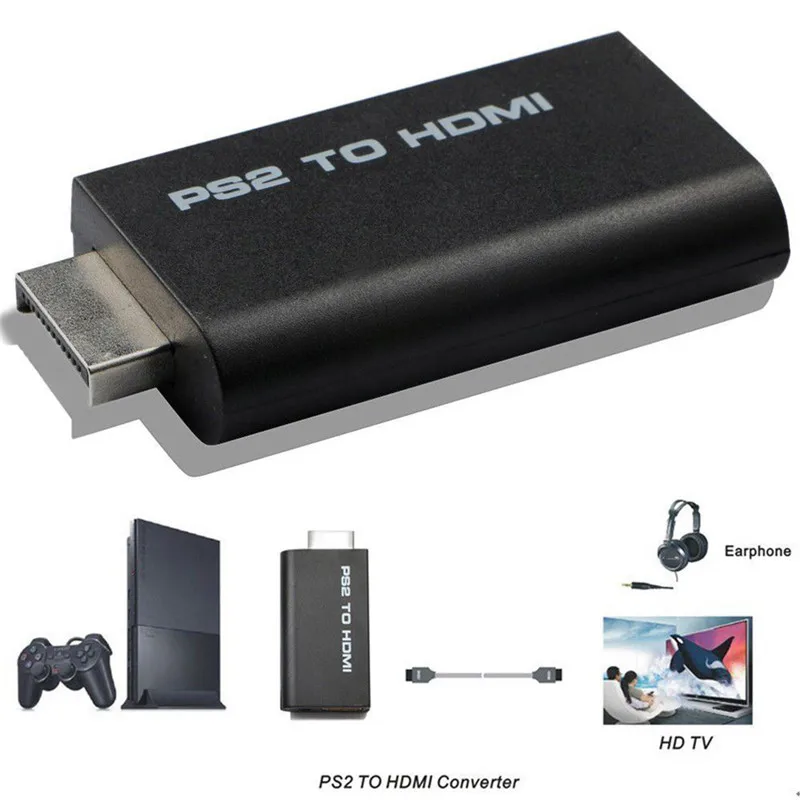 

Для PS2-HDMI-совместимый адаптер преобразователя аудио и видео 480i/480p/576i с аудиовыходом 3,5 мм поддерживает режимы отображения PS2