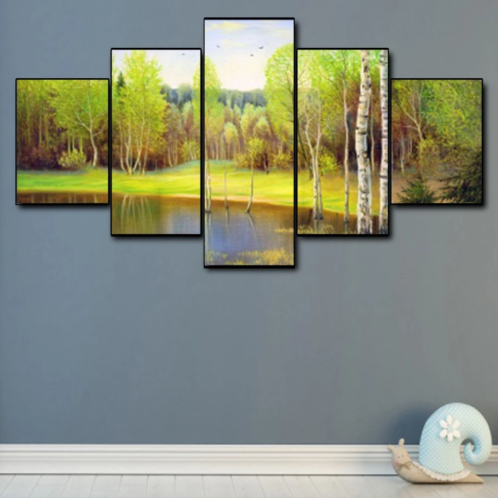 Canvas Oil Painting Lakeside woods Spring scenery Art Poster Picture Wall Decor Modern Home Decoration For Living room Office
Canvas Oil Painting Lakeside woods Spring scenery Art Poster Picture Wall Decor Modern Home Decoration For Living room Office