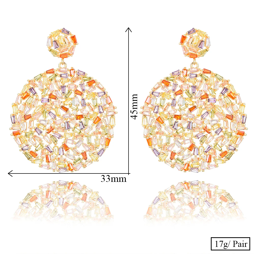 SISCATHY 2019 Full Cubic Zirconia Big Round Dangle Earrings for Women Luxury Bridal Wedding Party Earring Fashion Jewelry 
SISCATHY 2019 Full Cubic Zirconia Big Round Dangle Earrings for Women Luxury Bridal Wedding Party Earring Fashion Jewelry