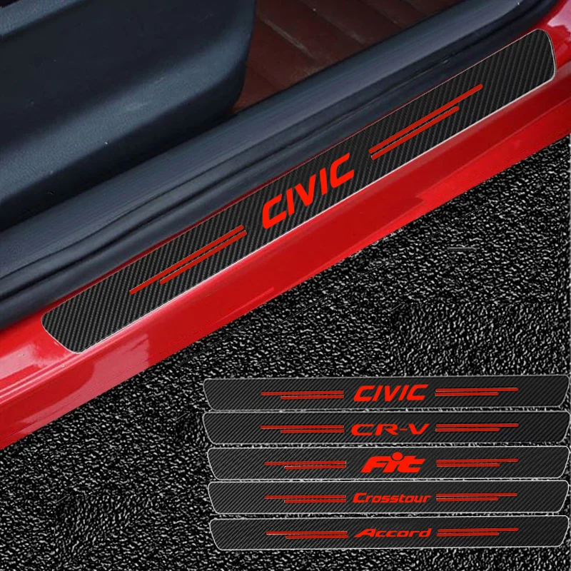 For Honda civic accord cr-v fit crosstour 4 pcs Carbon Fiber Door Sill Protector Leather Vinyl Stickers Car Accessories
For Honda civic accord cr-v fit crosstour 4 pcs Carbon Fiber Door Sill Protector Leather Vinyl Stickers Car Accessories