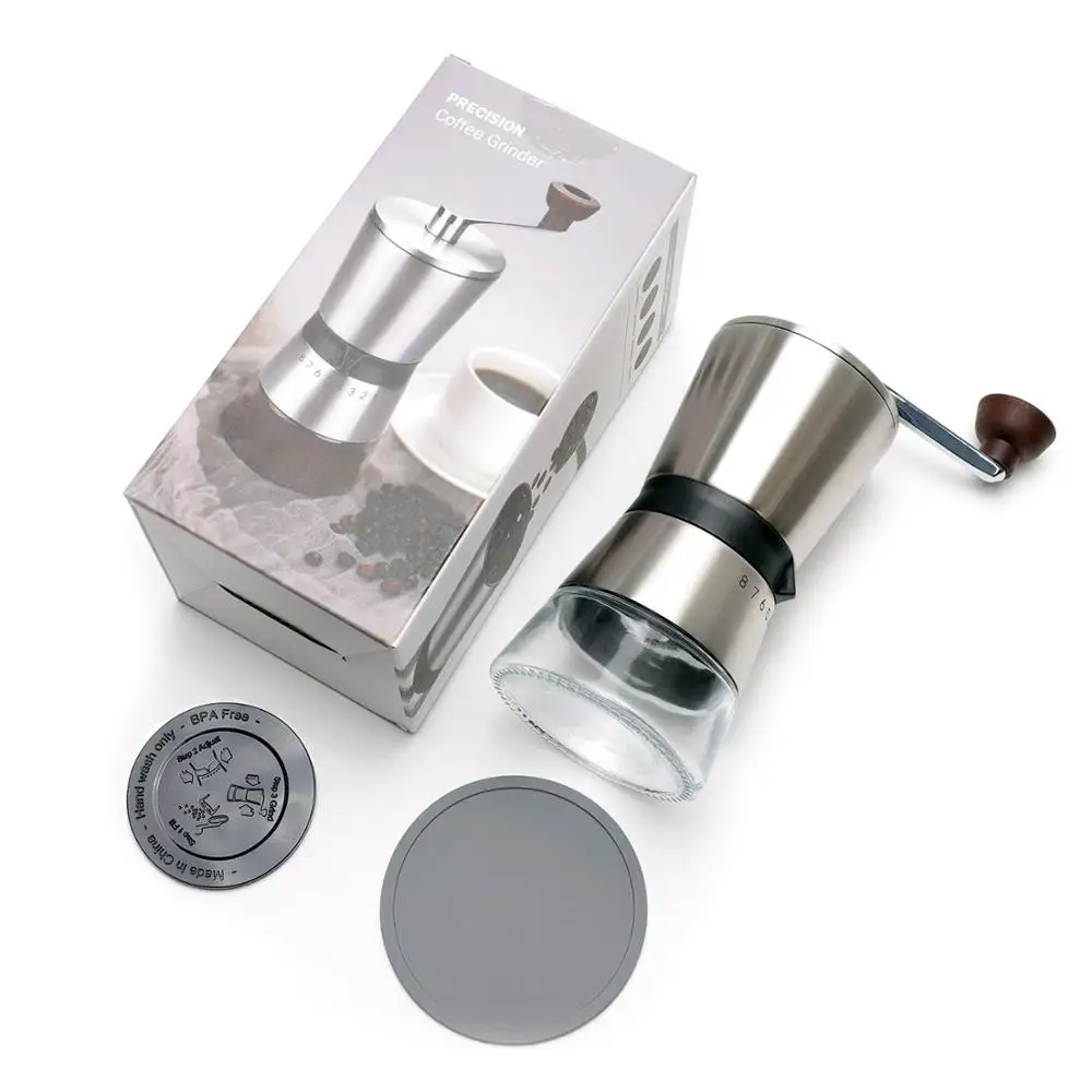 LEESEPH Precision Manual Coffee Grinders, 15 Adjustable Settings, Brushed 18/8 Stainless Steel
LEESEPH Precision Manual Coffee Grinders, 15 Adjustable Settings, Brushed 18/8 Stainless Steel