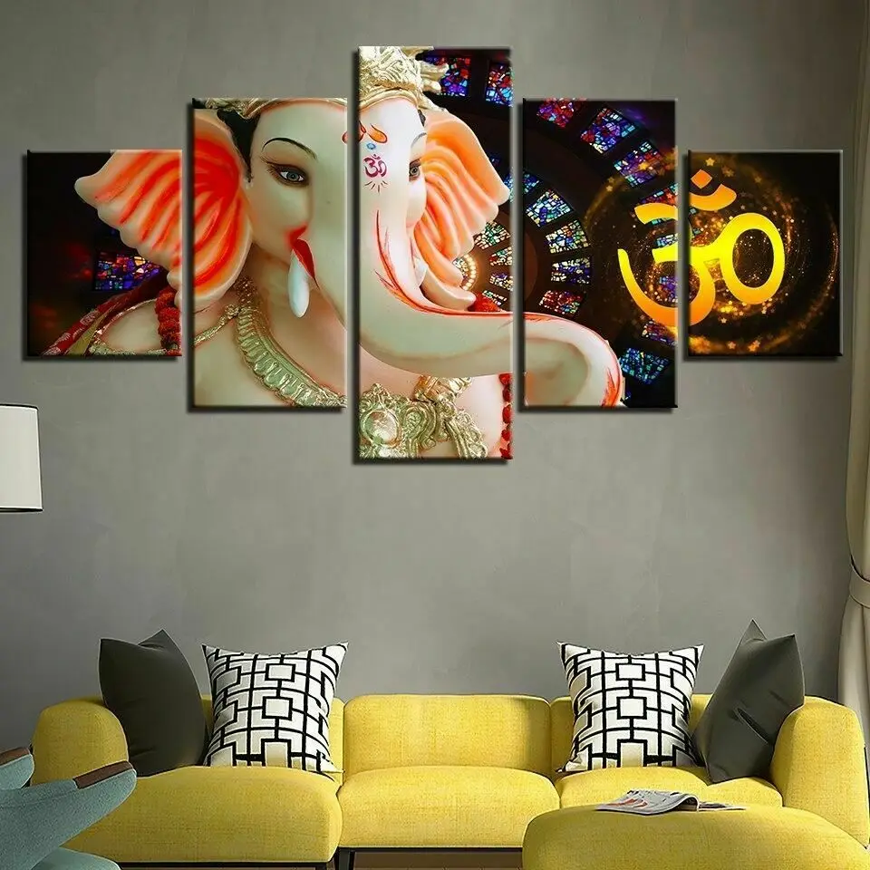 Hindu God Ganesh Elephant Lord Ganesh 5 Piece No Framed Canvas Picture Print Wall Art Canvas Painting Wall Decor for Living Room
Hindu God Ganesh Elephant Lord Ganesh 5 Piece No Framed Canvas Picture Print Wall Art Canvas Painting Wall Decor for Living Room
