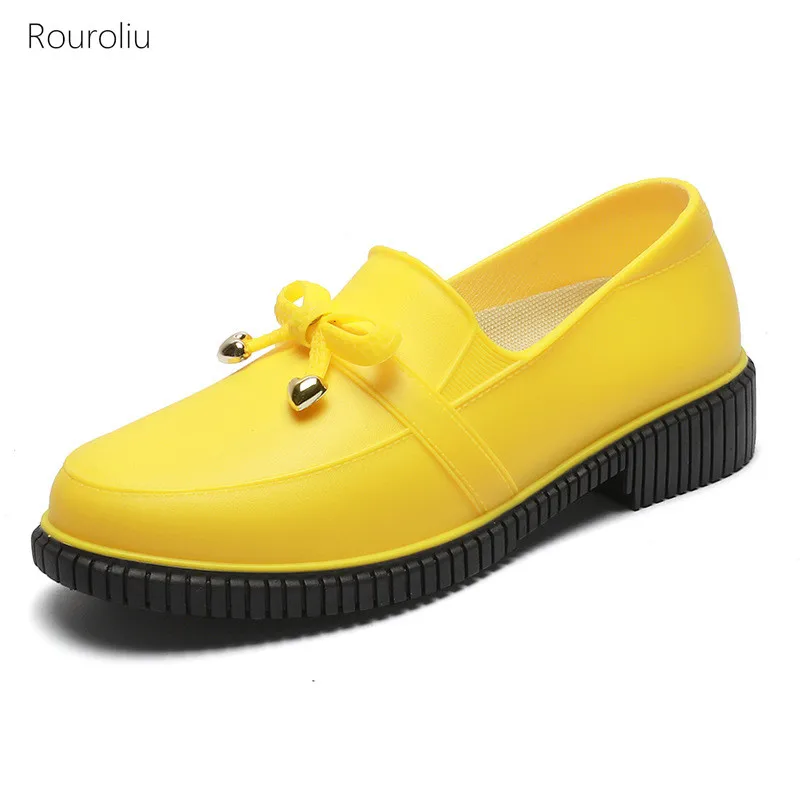 Rouroliu 2021 New Bowknot Rain Boots Women Ankle Work Water Boots Non-Slip Low Heel Rain Shoes
Rouroliu 2021 New Bowknot Rain Boots Women Ankle Work Water Boots Non-Slip Low Heel Rain Shoes
