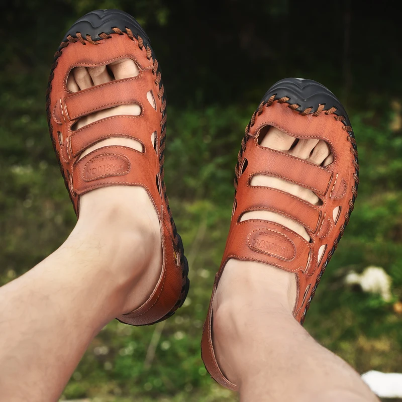 Plus size 38-46 New Fashion summer Genuine Leather Sandals Men Lightweight Comfortable Men Beach Sandals Leather Men Shoes w5 
Plus size 38-46 New Fashion summer Genuine Leather Sandals Men Lightweight Comfortable Men Beach Sandals Leather Men Shoes w5