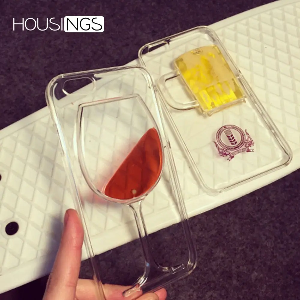 Ультратонкая прозрачная бутылка для винного шкафа iPhone 78 Plus 3D жидкая Коктейльная