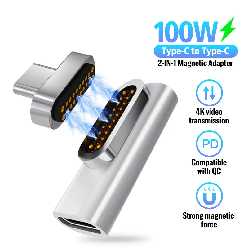 PD100W C To C Magnetic Adapter For Macbook Xiaomi Laptop Converter Cable 20 pin Type C 3.1 Magnet Adapter 4K 10Gbp/s data Cable
PD100W C To C Magnetic Adapter For Macbook Xiaomi Laptop Converter Cable 20 pin Type C 3.1 Magnet Adapter 4K 10Gbp/s data Cable