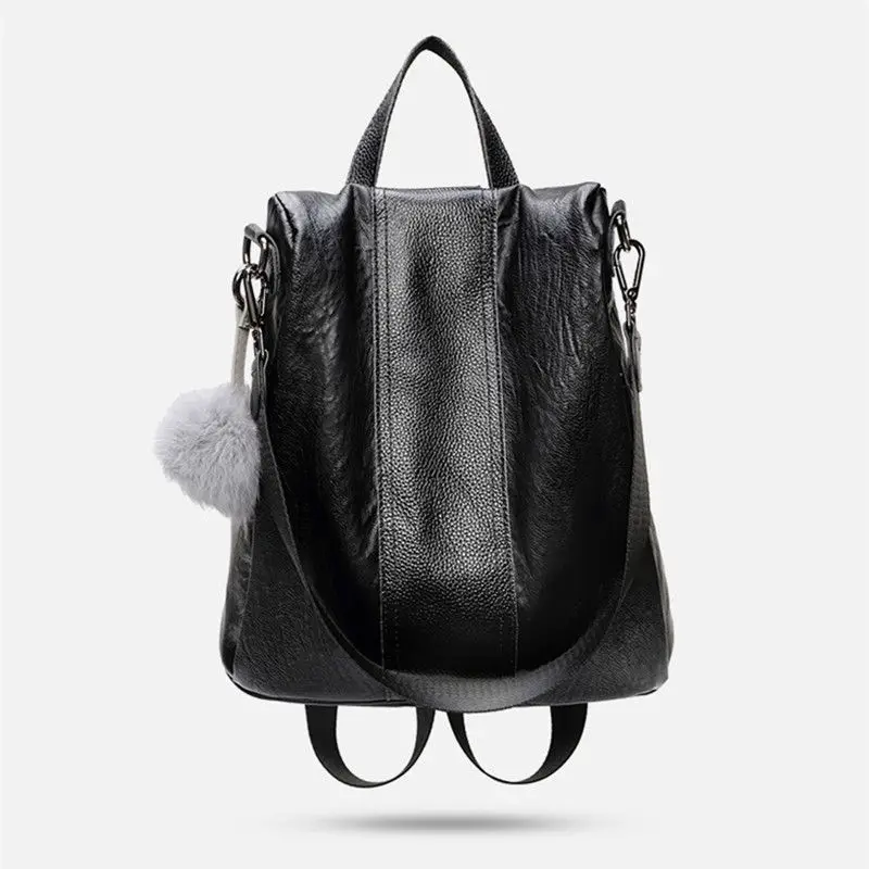 Fashion PU Leather Anti-theft Women Backpack Large Capacity Hair Ball School Bag Teenage Girls Female Travel Bags Y15 mochila
Fashion PU Leather Anti-theft Women Backpack Large Capacity Hair Ball School Bag Teenage Girls Female Travel Bags Y15 mochila