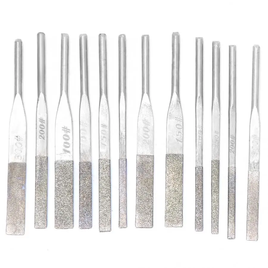 12pcs 3mm Shank Taper Machine Diamond Files for Reciprocating Grinding Hand Tool
12pcs 3mm Shank Taper Machine Diamond Files for Reciprocating Grinding Hand Tool