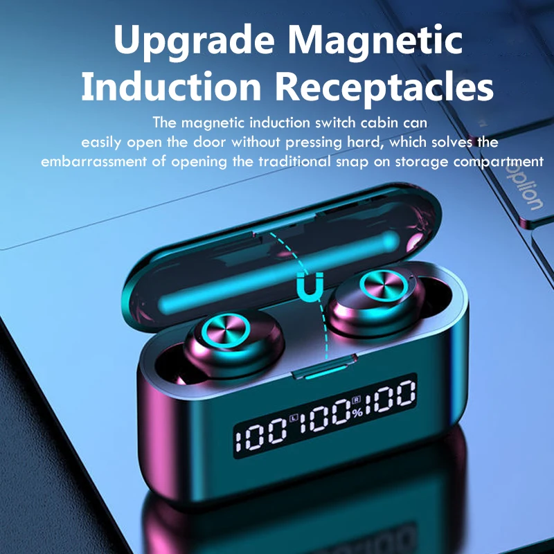 Wireless Headphones TWS Bluetooth Earphones 2000mAh Charging Box Sports Waterproof Headsets HiFi Stereo Earbuds with Microphones 
Wireless Headphones TWS Bluetooth Earphones 2000mAh Charging Box Sports Waterproof Headsets HiFi Stereo Earbuds with Microphones